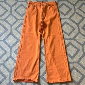 Burnt orange groovy straight leg jeans!